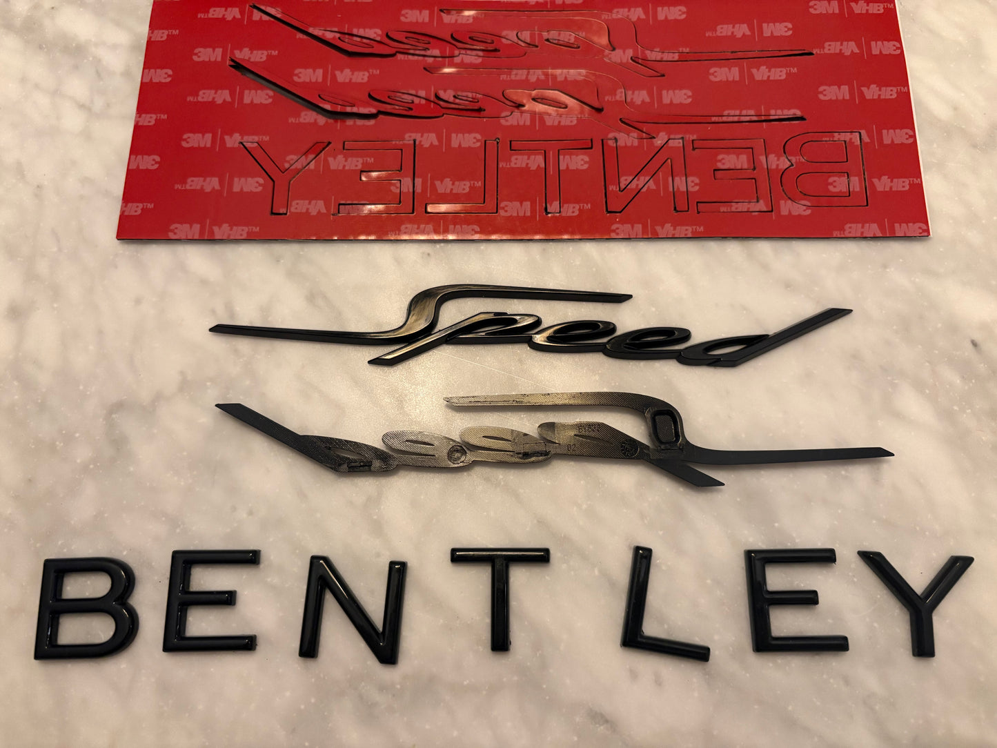 26’ Bentley Continental GT Speed Pre-Cut badge double stick tape kit