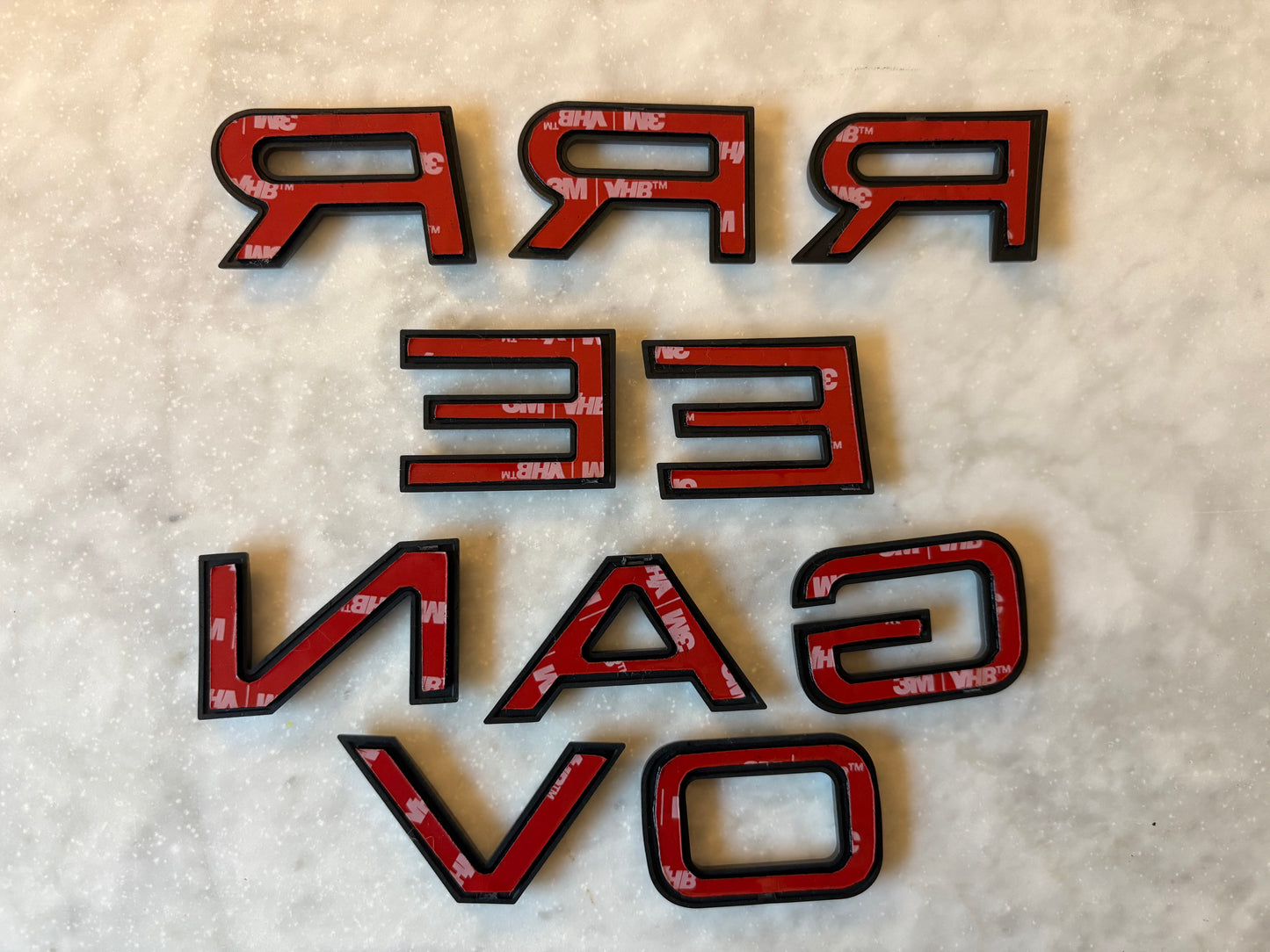 Full Sheet x3 Land Rover Range Rover Full Size (and Range Rover Sport) 2022-2026 Hood/Bonnet Letters (5th Gen L460) Precut Double Stick Tape Kit